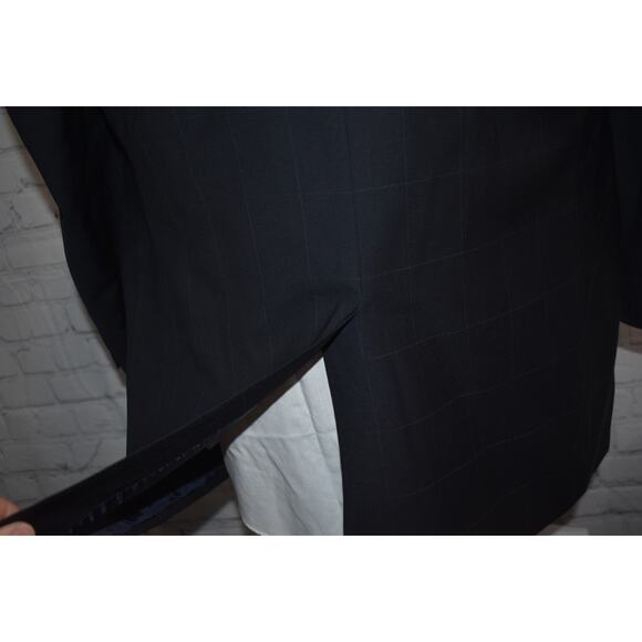 Tasso Elba Suit 2 Piece Mens Size Jacket 43 Reg Windowpane Plaid Pants 36 x 29 - Picture 5 of 14
